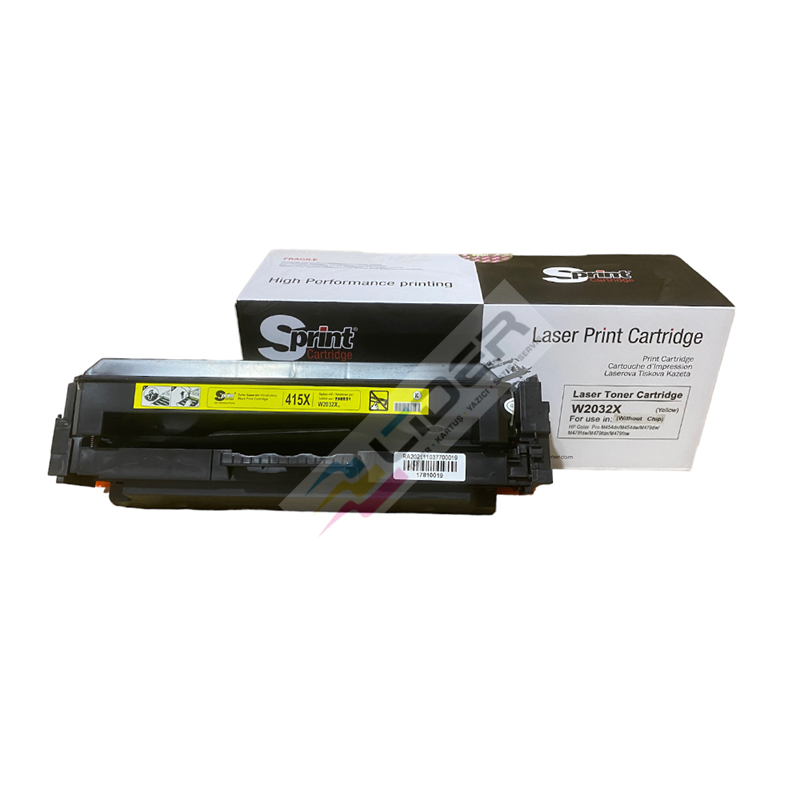 S PRINT HP  W2032X (415X) CANON CRG-055H YELLOW TONER - ÇİPSİZ⛔(6K*)